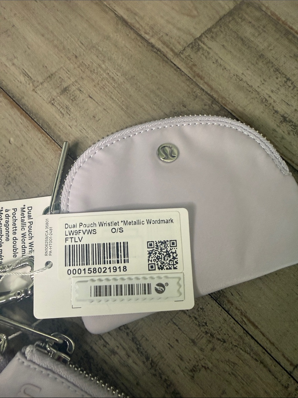 Lululemon dual Pouch Wristlet* Metallic Wordmark - Picture 5 of 7
